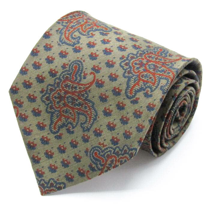 PIERRE BALMAIN ピエールバルマン ブランド ネクタイ 総柄 ペイズリー シルク メンズ ベージュ 【中古】