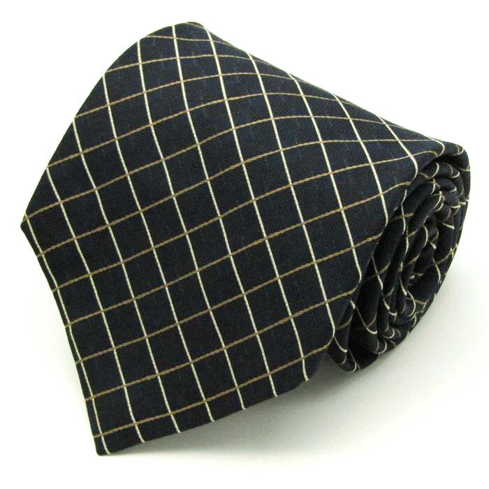 renoma レノマ ブランド ネクタイ チェック柄 格子柄 シルク 日本製 メンズ ブラック 【中古】