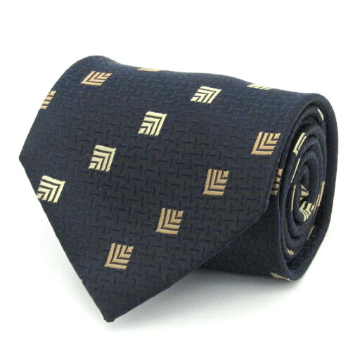CLUB LAMER クラブラメール ブランドネクタイ ストライプ柄 小紋柄 幾何学模様 シルク メンズ ネイビー 【中古】 CLUB LAMER クラブラメール ブランドネクタイ ストライプ柄 小紋柄 幾何学模様 シルク メンズ ネイビー 【中古】