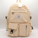 リュックサック デイパック 未使用 チャーム付き ブランド 通学 鞄 カバン レディース アイボリー FANDARE 【中古】