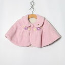 ANNA SUI アナスイ ポンチョ マント ボア アウター 日本製 ベビー 女の子用 Fサイズ ピンク 【中古】