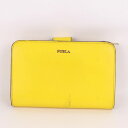 フルラ 二つ折り財布 本革 レザー 小銭入れあり ブランド ウォレット レディース イエロー Furla 【中古】