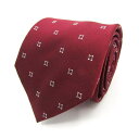 シンプルフレーズクラバット ブランドネクタイ スクエア柄 小紋柄 幾何学模様 メンズ ワインレッド SIMPLE PHRASE CRAVAT 【中古】(4)