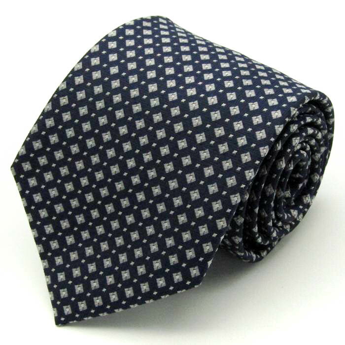 シンプルフレーズクラバット ブランド ネクタイ 小紋柄 総柄 メンズ ネイビー SIMPLE PHRASE CRAVAT 【中古】