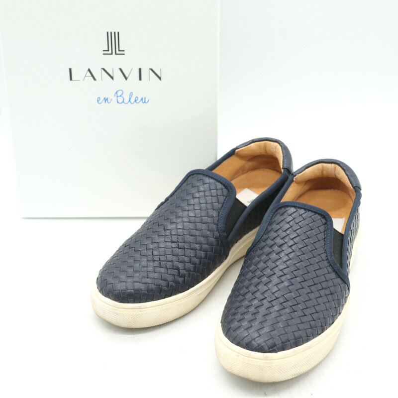 LANVIN en Bleu ランバンオンブルー スリッポン ブランド 靴 シューズ レディース 22cmサイズ ネイビー 【中古】