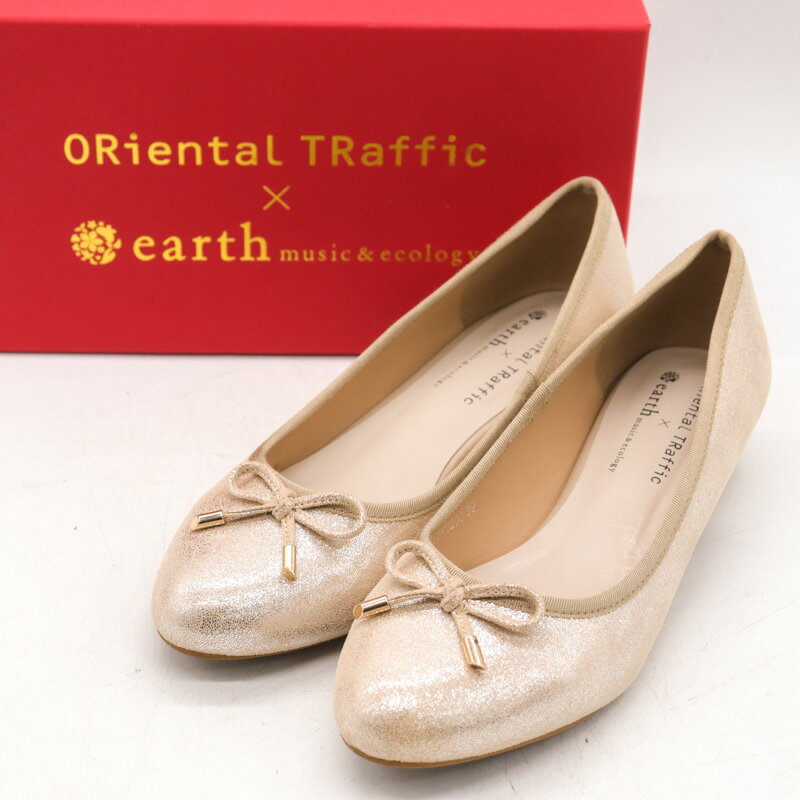 ORiental TRaffic オリエンタルトラフィック パンプス earth music&ecologyコラボ 靴 シューズ レディース 39サイズ ゴールド 【中古】