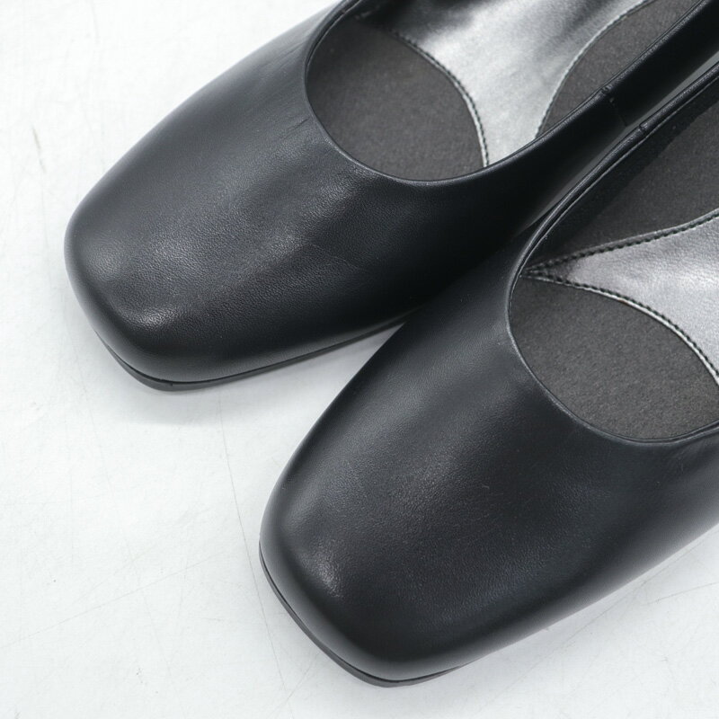 クラッシースタイル パンプス 未使用 スクエアトゥ レザー 3E シューズ 靴 黒 レディース 21.5cmサイズ ブラック Classy Style 【中古】