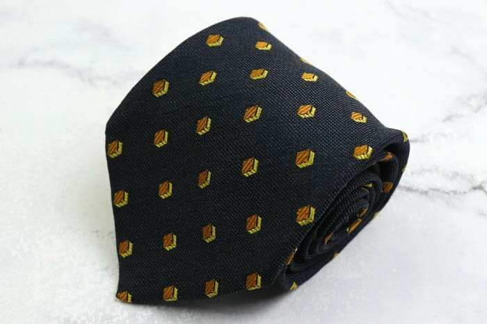 ダンヒル ブランド ネクタイ シルク 小紋柄 総柄 メンズ ブラック Dunhill 【中古】