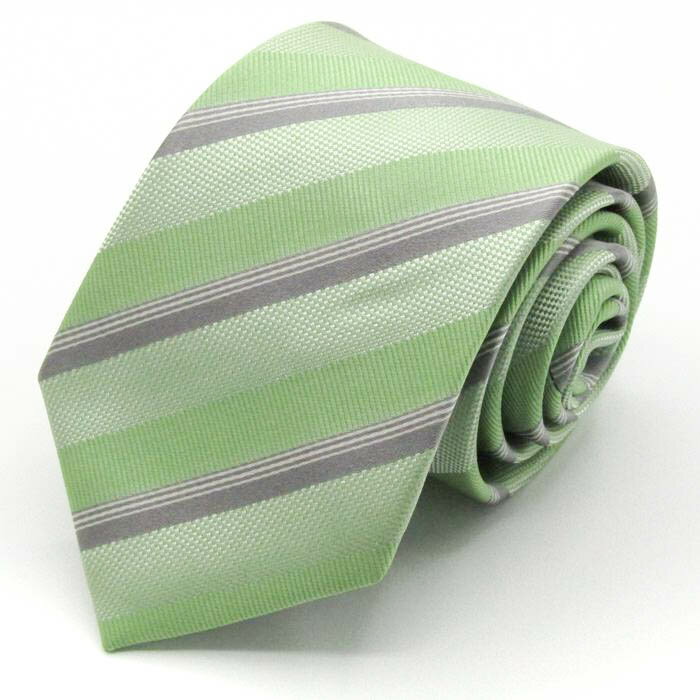 シンプルフレーズクラバット ブランドネクタイ ストライプ柄 グラデ シルク メンズ グリーン SIMPLE PHRASE CRAVAT 【中古】