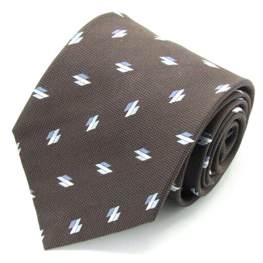 KATSUHISA ITO ブランドネクタイ 小紋柄 パネル柄 シルク メンズ ブラウン TIE 【中古】 KATSUHISA ITO ブランドネクタイ 小紋柄 パネル柄 シルク メンズ ブラウン TIE 【中古】