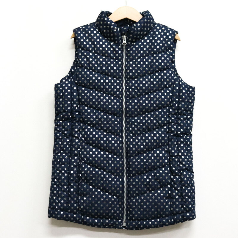 Down - ギャップ ダウンベスト 中綿入り アウター キッズ 女の子用 150サイズ ネイビー GAP 【中古】