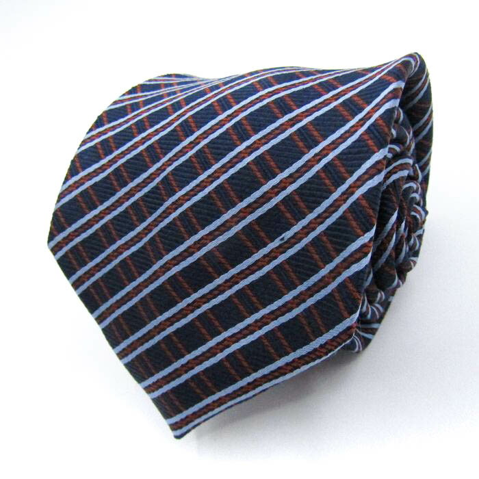 ヤマモトカンサイ ブランドネクタイ チェック柄 格子柄 シルク メンズ ネイビー KANSAI(山本寛斎) 【中古】(4)