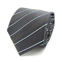 シンプルフレーズクラバット ブランド ネクタイ ストライプ柄 レジメンタルストライプ メンズ グレー SIMPLE PHRASE CRAVAT 【中古】