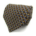 ピエールカルダン ブランド ネクタイ チェック柄 格子柄 パネル柄 シルク イタリア製 メンズ ブラウン Pierre Cardin 【中古】
