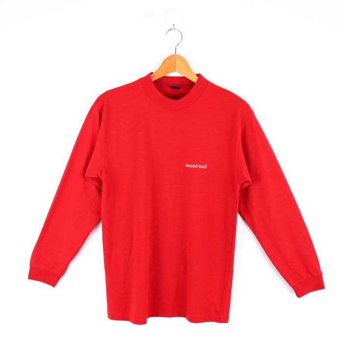 mont-bell モンベル Tシャツ 長袖 ウイックロン アウトドア トップス 日本製 赤 メンズ XSサイズ レッド 【中古】