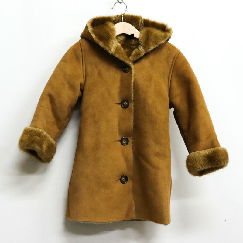 樂天商城 - 【39％OFFクーポン配布中】ギャップ ロングコート フェイクムートン アウター キッズ 女の子用 XSサイズ ブラウン GAP 【中古】