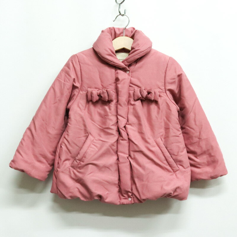 ビケットクラブ ナイロンジャケット リボン ジャンパー アウター キッズ 女の子用 100サイズ ピンク Biquette Club 【中古】(4.0)