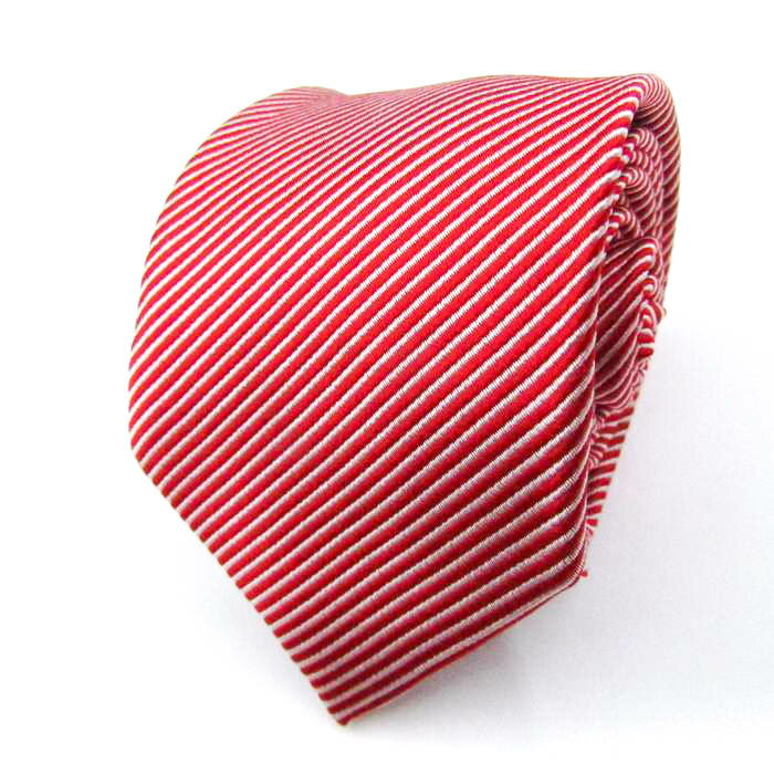 MA-JI MASATOMO マージマサトモ ブランド ネクタイ シルク ストライプ柄 メンズ レッド 【中古】