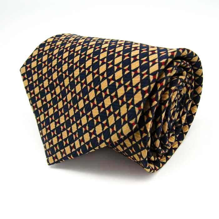 PIERRE BALMAIN ピエールバルマン ブランドネクタイ 格子柄 チェック柄 ドット シルク メンズ ネイビー 【中古】