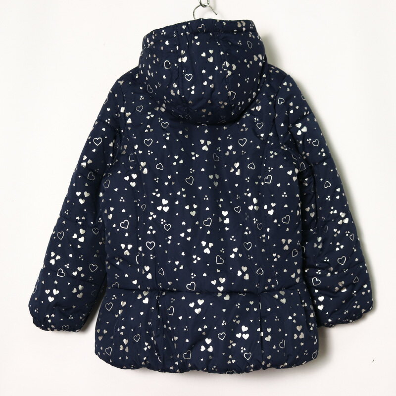 カーターズ ナイロンジャケット 中綿入り ジャンパー アウター ハート柄 キッズ 女の子用 7サイズ ネイビー carter's 【中古】