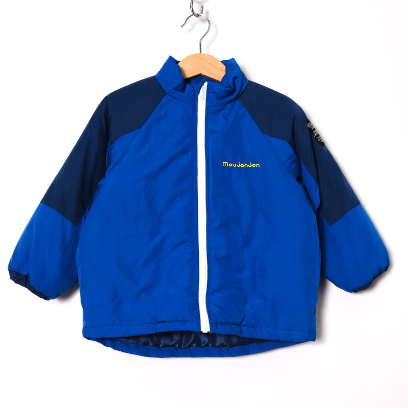 Coat - ムージョンジョン ナイロンジャケット 中綿入りジャンパー アウター キッズ 男の子用 100サイズ ブルー moujonjon 【中古】