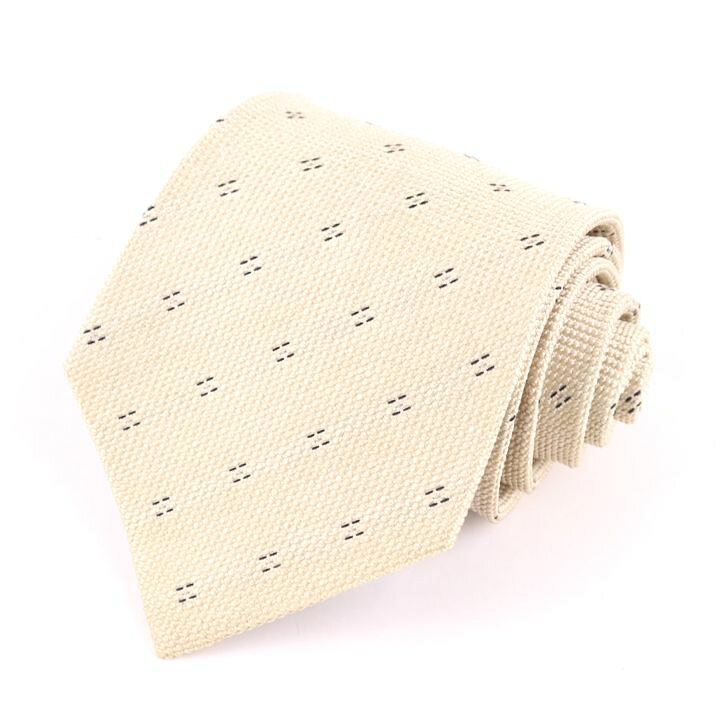 C, D, T, R, W - 【期間限定60％OFF】オースチンリード ブランドネクタイ 小紋柄 シルク 日本製 メンズ ベージュ Austin Reed 【中古】