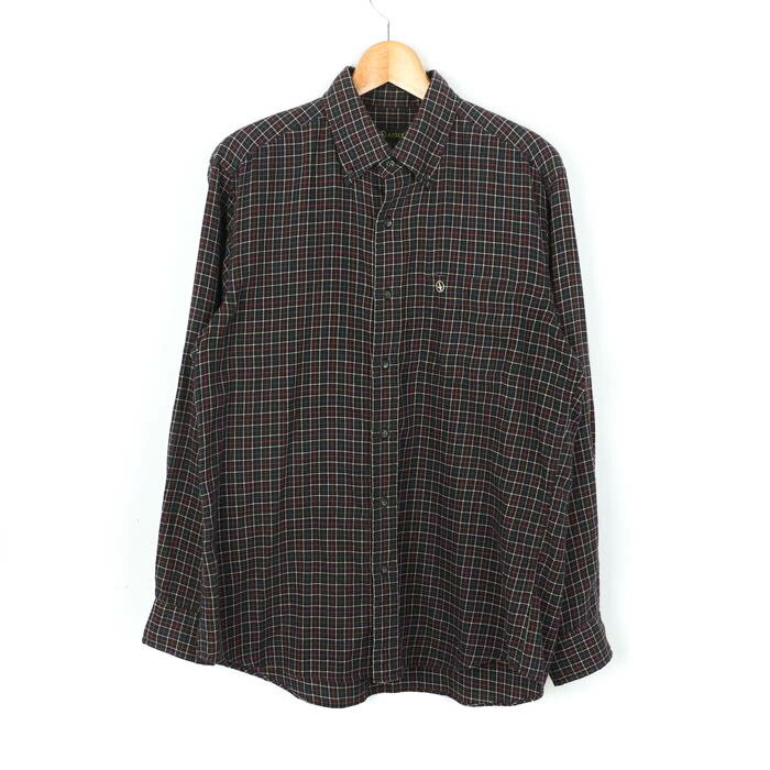 エーグル シャツ 長袖 チェック アウトドア トップス メンズ Lサイズ ネイビー AIGLE 【中古】