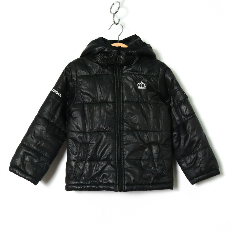 BABYDOLL ベビードール ナイロンジャケット 中綿入りジャンパー アウター キッズ 男の子用 110サイズ ブラック 【中古】
