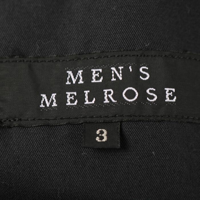 MEN'S MELROSE メンズメルローズ トレンチコート スプリングコート 無地 アウター 日本製 メンズ 3サイズ ブラック 【中古】