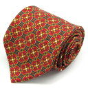 S.T. Dupont エスティーデュポン ブランド ネクタイ ドット 花柄 幾何学模様 シルク イタリア製 メンズ ワインレッド 【中古】(4)