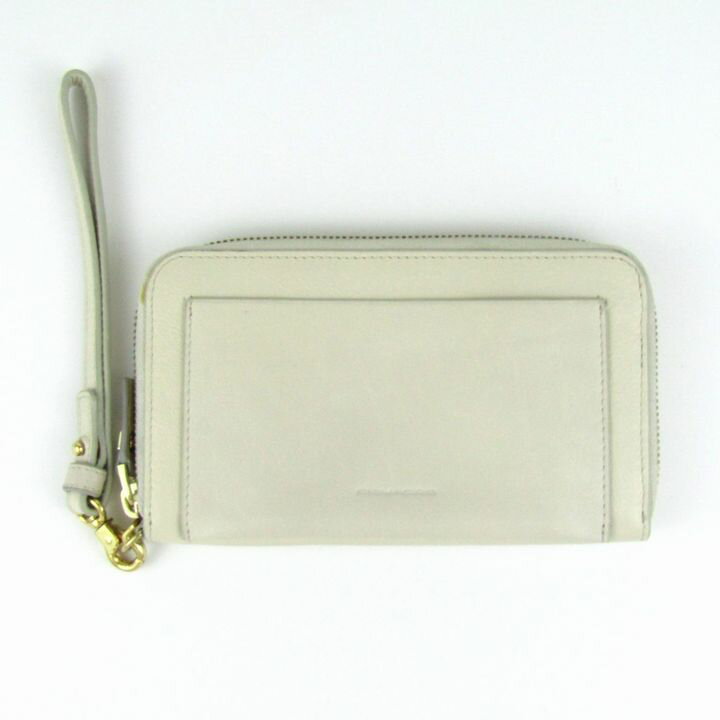 ピクアドロ 財布 マルチケース レザー リストレット付 ブランド ウォレット レディース アイボリー piquadro 【中古】