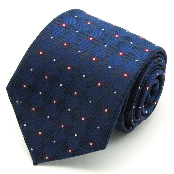 シンプルフレーズクラバット ブランド ネクタイ チェック柄 ドット柄 メンズ ネイビー SIMPLE PHRASE CRAVAT 【中古】
