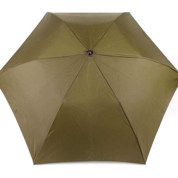 ランセル 折りたたみ傘 無地 収納時約17cm ブランド 傘 メンズ カーキ LANCEL 【中古】