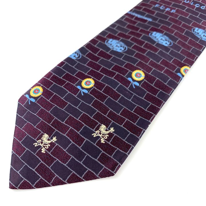ザタイ ブランドネクタイ 総柄 シルク 日本製 UICC メンズ パープル THE TIE 【中古】