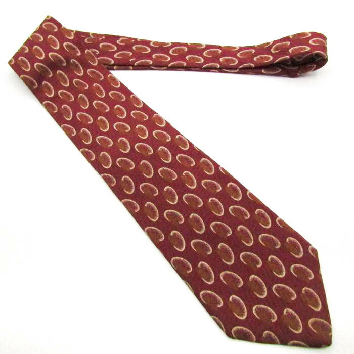 ザタイ ブランドネクタイ ワイドタイ 小紋柄 シルク 日本製 メンズ ワインレッド THE TIE 【中古】