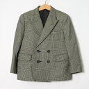 J.PRESS ジェイプレス テーラードジャケット ダブルブレスト チェック柄 フォーマル キッズ 男の子用 120Aサイズ グレー 【中古】