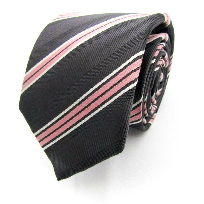 モダリトルノ ブランド ネクタイ ストライプ柄 花柄 シルク 日本製 メンズ グレー MODA RITORNO 【中古】(4)