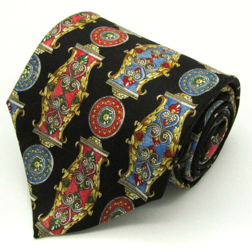 Pierre Cardin ピエールカルダン ブランド ネクタイ 総柄 花柄 幾何学模様 シルク イタリア製 PO メンズ ブラック 【中古】 Pierre Cardin ピエールカルダン ブランド ネクタイ 総柄 花柄 幾何学模様 シルク イタリア製 PO メンズ ブラック 【中古】