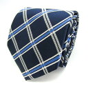 SIMPLE PHRASE CRAVAT シンプルフレーズクラバット ブランド ネクタイ チェック柄 格子柄 PO メンズ ネイビー 【中古】(4)