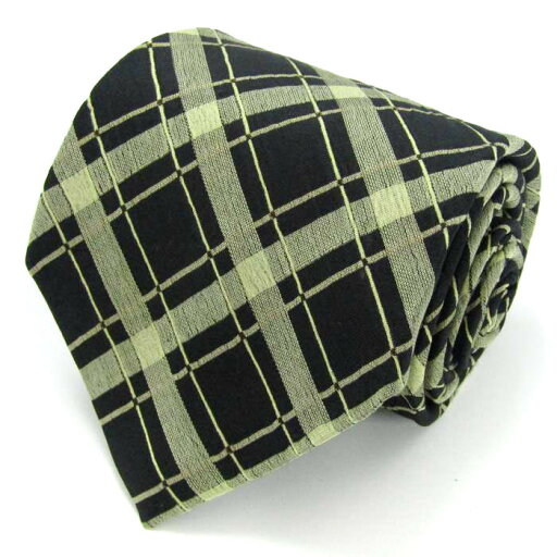 THE TIE ザタイ ブランド ネクタイ チェック柄 格子柄 シルク 日本製 PO メンズ ブラック 【中古】 THE TIE ザタイ ブランド ネクタイ チェック柄 格子柄 シルク 日本製 PO メンズ ブラック 【中古】