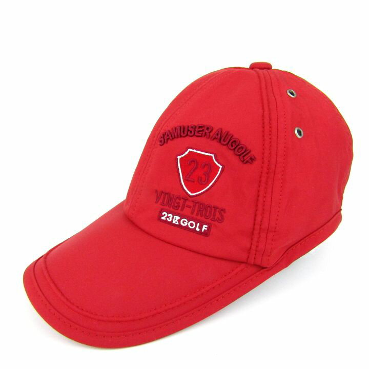 23区GOLF ニジュウサンクゴルフ キャップ ゴルフ スポーツウエア ブランド 帽子 メンズ Fサイズ レッド 【中古】