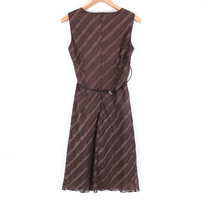 INDIVI インディヴィ ワンピース トップス ノースリーブ 付属品ベルト有り レディース 38サイズ ブラウン 【中古】