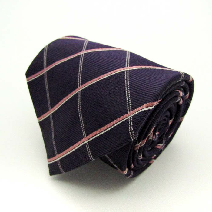 renoma レノマ ブランド ネクタイ チェック柄 格子柄 シルク PO メンズ ネイビー 【中古】