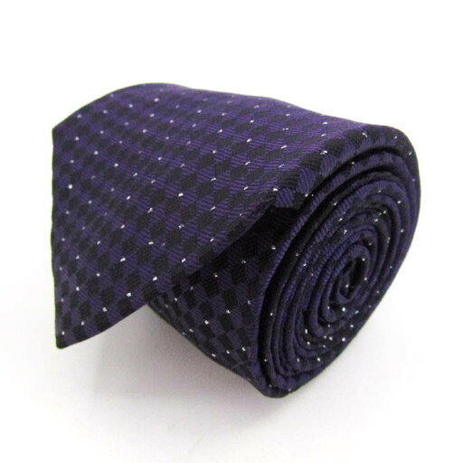 MALE & Co メイル&コー ブランド ネクタイ チェック柄 格子柄 ドット シルク PO メンズ ネイビー 【中古】 MALE & Co メイル&コー ブランド ネクタイ チェック柄 格子柄 ドット シルク PO メンズ ネイビー 【中古】
