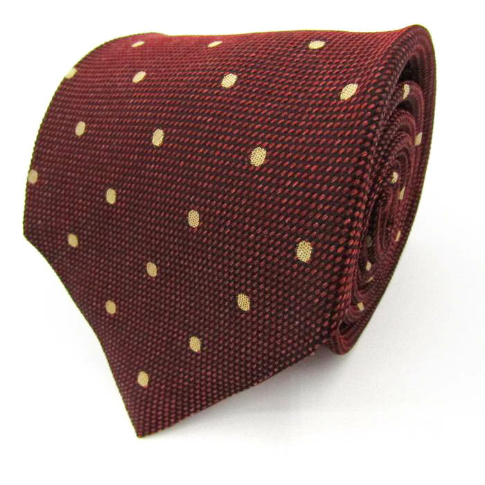 Alexander Julian アレクサンダージュリアン ブランド ネクタイ ドット パネル柄 シルク 日本製 PO メンズ ワインレッド 【中古】
