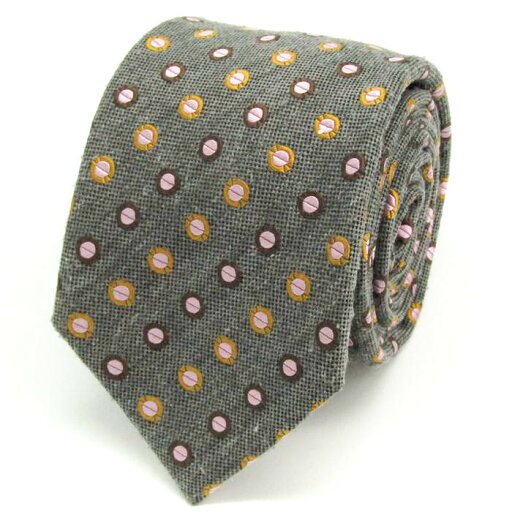 TIE テフロン ブランド ネクタイ ストライプ柄 ドット 小紋柄 シルク PO メンズ グレー 【中古】 TIE テフロン ブランド ネクタイ ストライプ柄 ドット 小紋柄 シルク PO メンズ グレー 【中古】