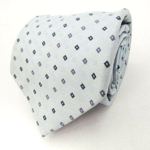SHIRTS PLAZA シャツプラザ ブランド ネクタイ 小紋柄 スクエア柄 シルク PO メンズ ブルー 【中古】 SHIRTS PLAZA シャツプラザ ブランド ネクタイ 小紋柄 スクエア柄 シルク PO メンズ ブルー 【中古】