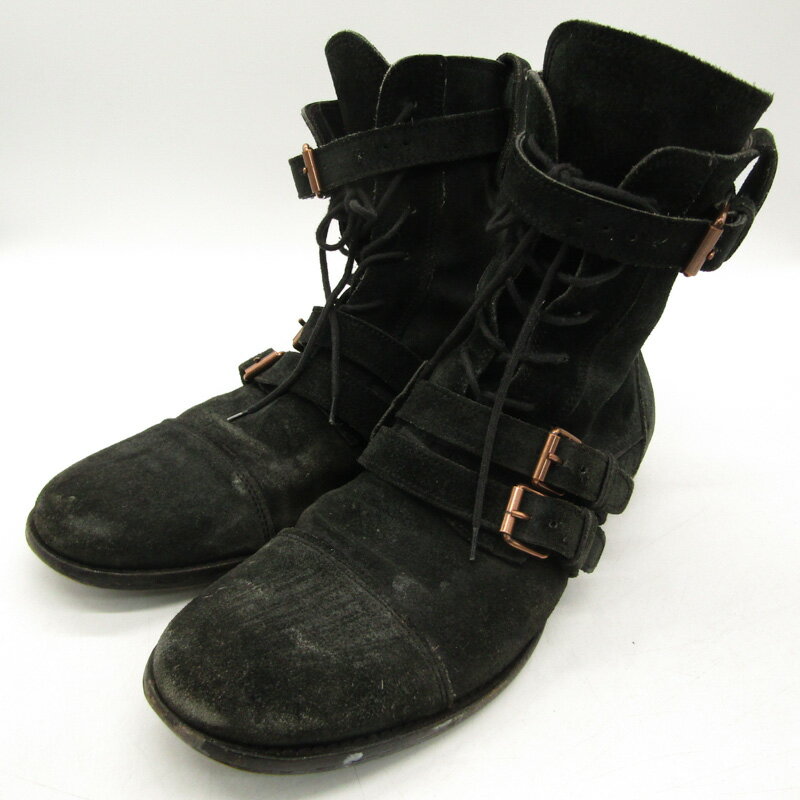 DOLCE&GABBANA ドルチェアンドガッバーナ ブーツ ブランド シューズ 靴 イタリア製 黒 メンズ 8.5サイズ ブラック 【中古】