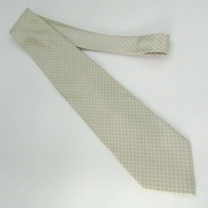 ユミ カツラ ブランド ネクタイ ドット 格子柄 小紋柄 シルク 日本製 PO メンズ ライトグレー YUMI KATSURA 【中古】
