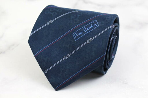 Pierre Cardin ピエールカルダン ブランド ネクタイ ロゴ ストライプ柄 パネル柄 シルク フランス製 PO メンズ ネイビー 【中古】 Pierre Cardin ピエールカルダン ブランド ネクタイ ロゴ ストライプ柄 パネル柄 シルク フランス製 PO メンズ ネイビー 【中古】
